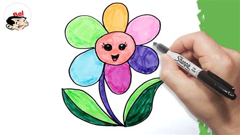 رسم وردة للاطفال